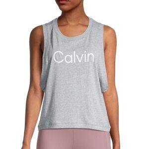 CALVIN KLEIN PERFORMANCE Logo Tank Top Muscle Women's Pearl Heather Gray